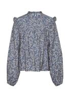 Vmiris Ls Crop Top Wvn Girl Blue Vero Moda Girl