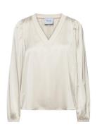 Msselva V-Neck Blouse Cream Minus