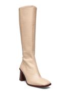 East Alli St Beige Leather Boots Beige ALOHAS