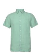 Linen Shirt Short Sleeve Green Sebago