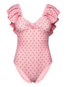 Hallie Ruffle Swimsuit Pink Notes Du Nord