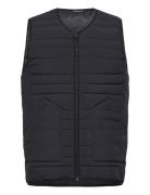 Go Anywear? Quilted Padded Zip Vest Black Knowledge Cotton Apparel