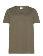 Carbonnie Life S/S V-Neck A-Shape Tee Green ONLY Carmakoma