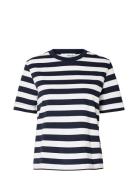 Slfessential Ss Striped Boxy Tee Noos White Selected Femme