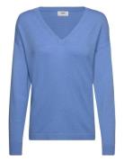 Objthess L/S V-Neck Knit Pullover Noos Blue Object