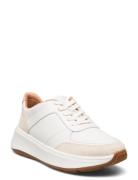 F-Mode Leather/Suede Flatform Sneakers White FitFlop