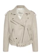 Mwgilo Leather Jacket Cream My Essential Wardrobe