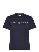 Reg Printed Graphic T-Shirt Navy GANT