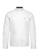D1. Slim Micro Print Oxford Shirt White GANT