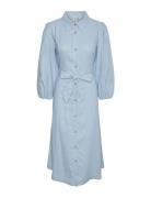 Yasflaxy 3/4 Linen Shirt Dress Noos Blue YAS