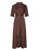 Harpergz Knot Long Dress Brown Gestuz