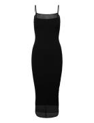 Sheer & Matt Slip Dress Black Calvin Klein