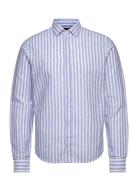Jamie Cotton Linen Striped Shirt Ls Blue Clean Cut Copenhagen