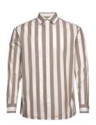 Slhregredster Shirt Stripe Ls W Brown Selected Homme
