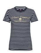 Layla Striped Reg Sj Vin W Tee Navy VINSON