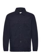 Gmnt Dyed Cotton Linen Overshirt Navy GANT