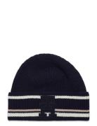 Th Monogram Beanie Navy Tommy Hilfiger