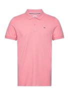 Tjm Slim Placket Polo Ext Pink Tommy Jeans