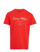 Tommy Script Tee S/S Red Tommy Hilfiger