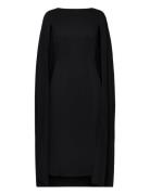 Norah Cape Detail Midi Dress Black Malina