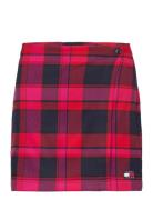 Tjw Check Wrap Mini Skirt Red Tommy Jeans