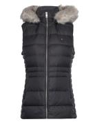 Tyra Down Vest With Fur Black Tommy Hilfiger