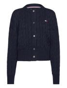 Tjw Badge Cable Cardigan Navy Tommy Jeans