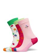 3-Pack Flower Socks Gift Set Pink Happy Socks