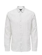 Onscaiden Ls Stripe Linen Shirt 660 Noos Beige ONLY & SONS