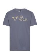 Fm Logo Organic Tee Blue Fat Moose