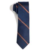 Navy Brown League Silk Tie Navy AN IVY