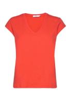 Cc Heart Basic V-Neck T-Shirt Red Coster Copenhagen