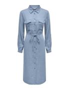Onlcaro Ls Linen Shirt Dress Cc Pnt Blue ONLY