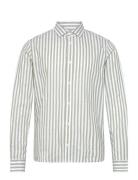 Jamie Cotton/Linen Striped Shirt Green Clean Cut Copenhagen