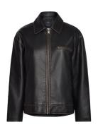 Worn Leather Effect Jacket Brown Mango