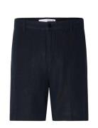 Slhregular-Mads Linen Shorts Noos Navy Selected Homme