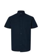 Slhregkylian-Linen Shirt Ss Classic Blue Selected Homme