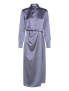 Satin Shirt Dress Blue Mango