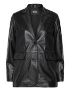 Emma Leather Blazer Black Jofama