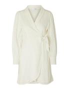 Slfanelli Ls Short Wrap Dress B White Selected Femme