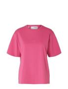 Slflisa Hankie Ss O-Neck Tee Pink Selected Femme