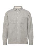 Whiting Overshirt Stepney Blue / Ecru Grey Wax London