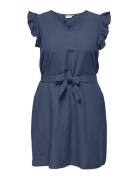 Carjupiter Life S/L Frill Abk Dress Wvn Blue ONLY Carmakoma