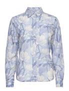 Reg Magnolia Print Cot Silk Shirt Blue GANT