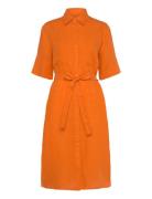 Rel Linen Ss Shirt Dress Orange GANT