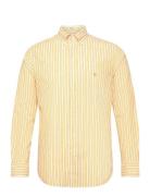 Reg Cotton Linen Stripe Shirt Yellow GANT