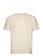Textured Ss T-Shirt Cream GANT