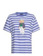 Polo Bear Striped Cotton Tee Blue Polo Ralph Lauren