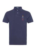 Custom Slim Polo Bear Mesh Polo Shirt Navy Polo Ralph Lauren