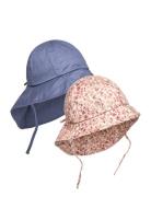 Summer Hat W. String 2-Pack Patterned En Fant